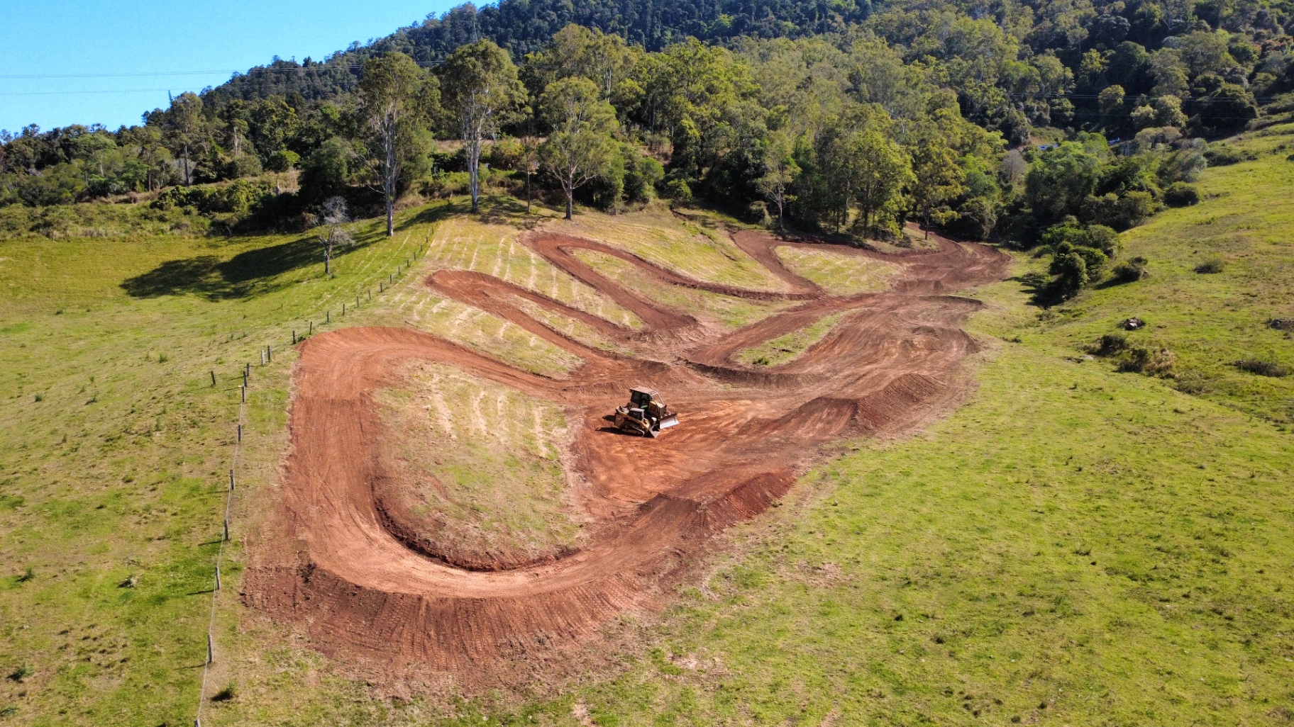 Close view of freshly shaped dirt on a motocross track